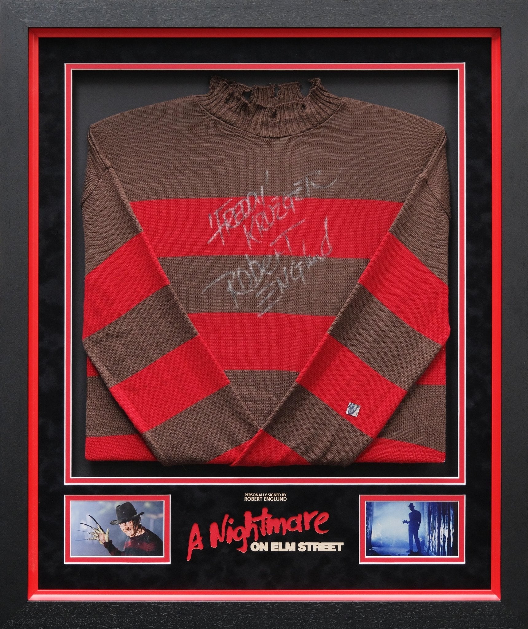 Robert Englund Freddy Signed Jumper Framed Display - Memorabilia Framers Shop